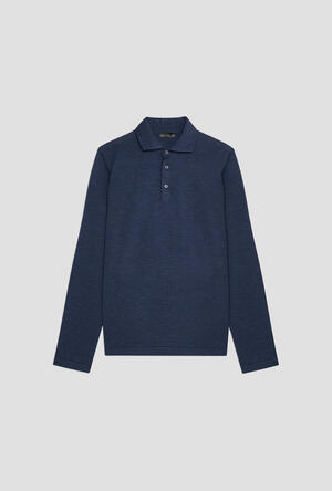 Knit polo with shirt collar ESSENTIAL - Ferrante | img vers.300x/